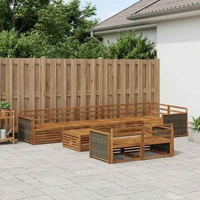 vidaXL Σειρά Καναπέ Εξωτερικού 9 pcs