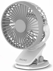 BRUNO BRN-0230 Ανεμιστήρας με κλίπ επαναφορτιζόμενος, λευκός-γκρί