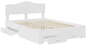 vidaXL Σκελετός Κρεβατιού Λευκό 140 x 200 cm Επεξεργασμένο ξύλο