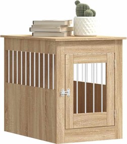 vidaXL Κλουβί Σκύλου Sonoma Δρυς 55 x 80 x 68 εκ. από Επεξεργ. Ξύλο