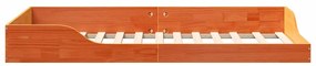 vidaXL Κρεβάτι δαπέδου Καφέ κεριού 90 x 190 cm Μασίφ ξύλο πεύκου