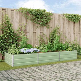 vidaXL Γλάστρα Παστέλ Πράσινο 290 x 100 x 45 εκ Επικαλυμμένος Χάλυβας