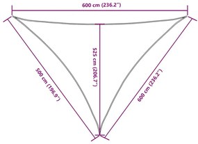 Πανί Σκίασης Τρίγωνο Κρεμ 5 x 6 x 6 μ. από Ύφασμα Oxford - Κρεμ