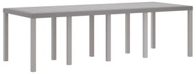 vidaXL Τραπέζι Κήπου Ανοιχτό Γκρι 250x100x73 εκ. Πολυ Ράτταν