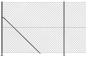 vidaXL Συρματόπλεγμα Περίφραξης Ανθρακί 1,6 x 25 μ. με Βάσεις Φλάντζα