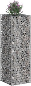 vidaXL Ανασηκωμένο κρεβάτι gabion Ασημί