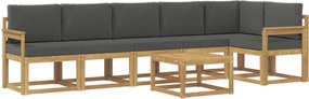 vidaXL Σειρά Καναπέ Εξωτερικού 7 pcs Άσπρο και Ανθρακί Πολυεστέρας