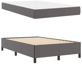 vidaXL Σκελετός κρεβατιού με στρώμα Γκρι 120 x 200 cm Τεχνητό δέρμα