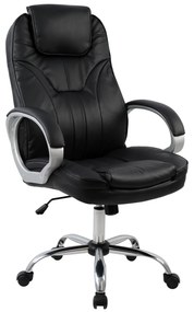 ΚΑΡΕΚΛΑ ΓΡΑΦΕΙΟΥ ΜΑΥΡΟ PU STARELL ΜΕ ΠΟΔΙ ΧΡΩΜΙΟ 65x71x106,5-116Y εκ.HM1025.01