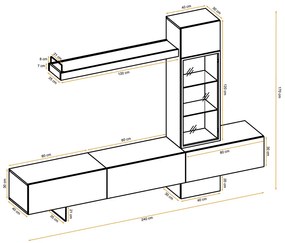 Swap XIX Σύνθεση Καφέ δρυς 280x180x40