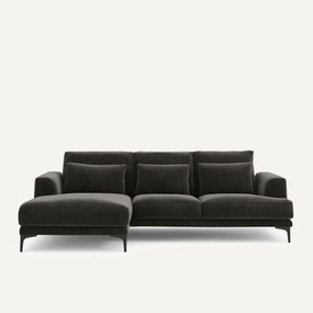Γωνιακός καναπές αριστερός από βελούδινο chenille, Marsile