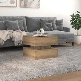 vidaXL Τραπεζάκι Σαλονιού με LED Αρτισιανή Δρυς 50 x 50 x 40 εκ.