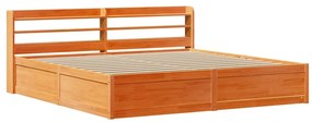 vidaXL Πλαίσιο Κρεβατιού με Κεφαλάρι 180x200 εκ Μασίφ Ξύλο Πεύκου