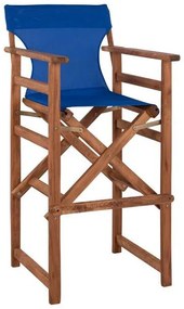 Stool Bar Director&#039;s Walnut with pillow pvc blue