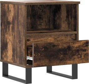 vidaXL Κομοδίνα 2 τεμ. Καπνιστή Δρυς 40 x 35 x 50 εκ. Επεξεργ. Ξύλο
