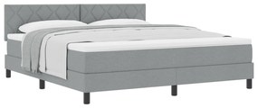 vidaXL κρεβάτι Box Spring με στρώμα  γκρι 180x200 εκ. ύφασμα