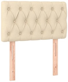 vidaXL Κεφαλάρι Κρεβατιού LED Κρεμ 80x7x78/88 εκ. Υφασμάτινο