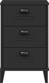 vidaXL Κομοδίνο VIKEN Μαύρο από Επεξεργασμένο Ξύλο