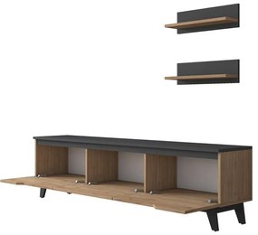Σύνθετο σαλονιού Kasia oak-μαύρο μαρμάρου 180x35x48,5εκ 180x35x48.5 εκ.