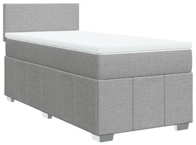 ΚΡΕΒΑΤΙ BOXSPRING ΜΕ ΣΤΡΩΜΑ ΑΝΟΙΧΤΟ ΓΚΡΙ 80X200 ΕΚ. ΥΦΑΣΜΑΤΙΝΟ 3286888