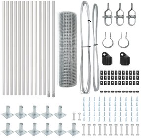 vidaXL Set Πόλων  Σετ 2 Γαλβανισμένος χάλυβας 25 x 0.5 μ Ανθεκτικό