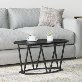 vidaXL Τραπέζι Σαλονιού Μαύρο Δρύς 80x40x40,5 εκ από Επεξεργασμένο Ξύλο και Μέταλλο