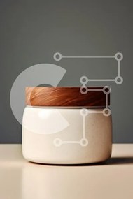 Intra Συλλεκτικό Ξύλινο Παζλ Plywood 4mm - Μινιμαλιστικό Λευκό Κεραμικό Δοχείο με Ξύλινο Καπάκι Σε Ξύλινο Κουτί - Διαστάσεις: 10x10 cm – 25 κομμάτια