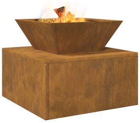 vidaXL Φωτιά 50 x 50 x 40 cm από Corten Ατσάλι