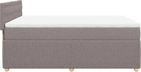 vidaXL Κρεβάτι Boxspring με Στρώμα Taupe 160x200 εκ. Υφασμάτινο