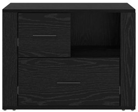 vidaXL Κομοδίνο Μαύρη δρυς 60 x 36 x 45 εκ Επεξεργασμένο ξύλο