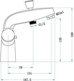 Βρύση με δύο λαβές Rousseau Volga 2 Ντους Μπανιέρα