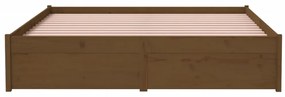 vidaXL Πλαίσιο Κρεβατιού Καφέ Μελί 140 x 200 εκ. από Μασίφ Ξύλο