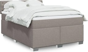 vidaXL Κρεβάτι Boxspring με Στρώμα Taupe 160x200 εκ. Υφασμάτινο