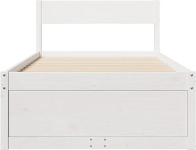 vidaXL Σκελετός Κρεβ. Χωρίς Στρώμα Λευκό 75x190 εκ Μασίφ Πεύκο