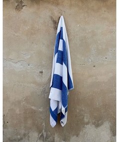 Βαμβακερή Βελουτέ Ζακάρ Πετσέτα Μπάνιου Jia 90x165cm Μπλε