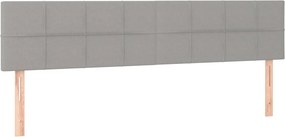 vidaXL Κρεβάτι Boxspring με Στρώμα &amp; LED Αν.Γκρι 200x200εκ. Υφασμάτινο