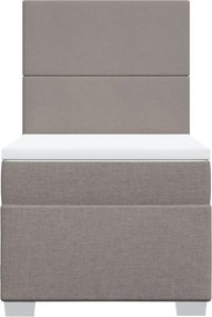 vidaXL Κρεβάτι Boxspring με Στρώμα Taupe 90x190 εκ.Υφασμάτινο