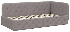 vidaXL Κρεβάτι Γωνίας Taupe 100 x 200 cm ύφασμα