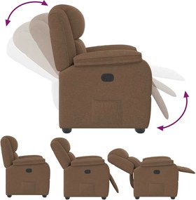 vidaXL Πολυθρόνα Ανακλινόμενη Καφέ Υφασμάτινη