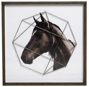 Κάδρο Άλογο RAM201 Καφέ 50x50cm Espiel Τετράγωνοι Wood, Glass