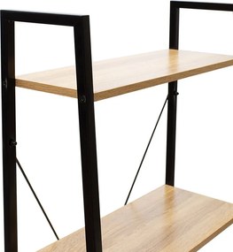 Βιβλιοθήκη- Ραφιέρα Ramon pakoworld φυσικό-μαύρο 60x23x145,5εκ