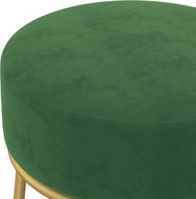 vidaXL Στρογγυλό Σκαμπό Hocker Πράσινο Βελούδινο