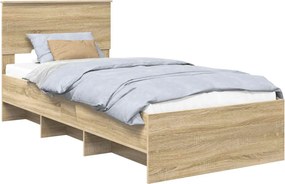 vidaXL Σκελετός Κρεβατιού Δρύς Sonoma 80 x 200 cm Επεξεργασμένο ξύλο