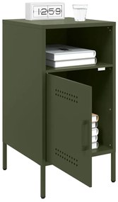 vidaXL Κομοδίνα 2 τεμ. Πράσινο Λαδί 36x39x68 εκ. από Χάλυβα