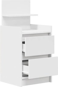 vidaXL Κομοδίνο με 2 συρτάρια Λευκό 38x34x80 cm