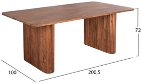 ΤΡΑΠΕΖΙ ΤΡΑΠΕΖΑΡΙΑΣ GROOT HM9683 ΜΑΣΙΦ ΞΥΛΟ ΑΚΑΚΙΑΣ ΣΕ ΦΥΣΙΚΟ 200,5x100x72Yεκ.