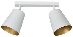 Σποτ Φωτιστικό Οροφής 2xE27 Ατσάλι PRISM Made in Poland Emibig-407/2-Λευκό-Χρυσό 407/2