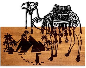 Διακοσμητικό Τοίχου Yok Deve 899SKL2706 58x3x40cm Walnut-Black Wallity Μέταλλο,Ξύλο