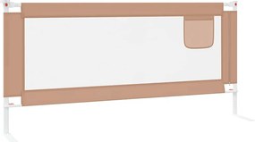 vidaXL Μπάρα Κρεβατιού Προστατευτική Taupe 200 x 25 εκ. Υφασμάτινη