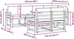 vidaXL Σειρά Καναπέ Εξωτερικού 7 pcs Λευκό και Κρεμ Πολυεστέρας